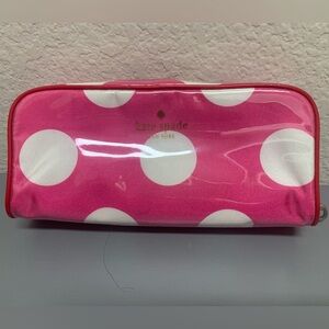 Kate Spade Fuchsia and White Polka Dot Pouch
